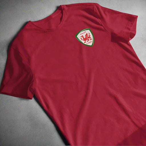 Cymru Shield Football T Shirt - Organic - Giftware Wales