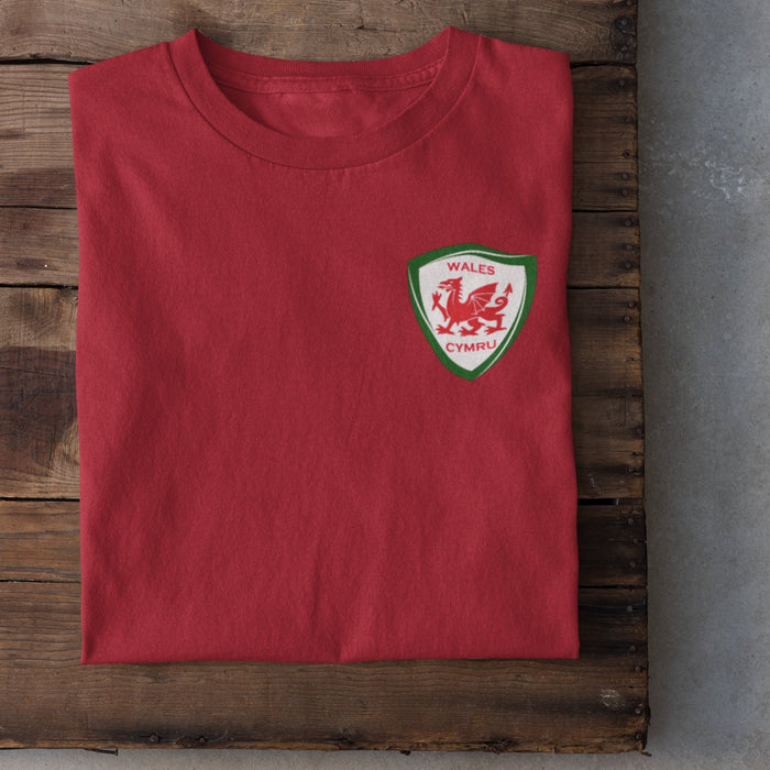 Cymru Shield Football T Shirt - Organic - Giftware Wales