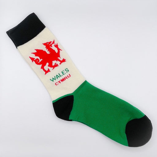 Cymru Wales Dragon Flag Socks - A411 - Giftware Wales