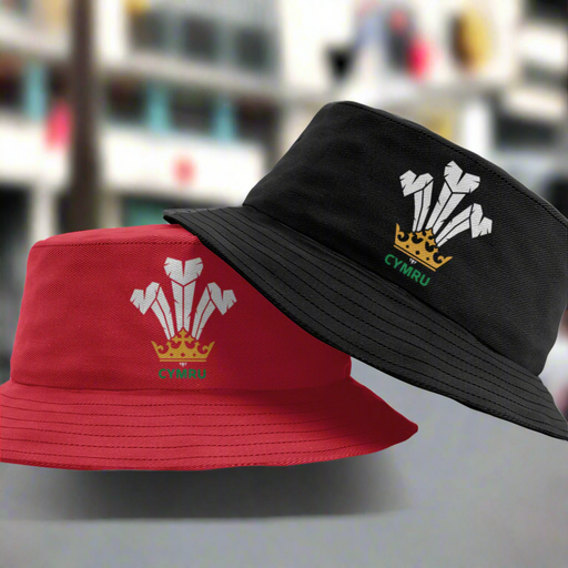 Cymru Welsh Feathers Bucket Hat