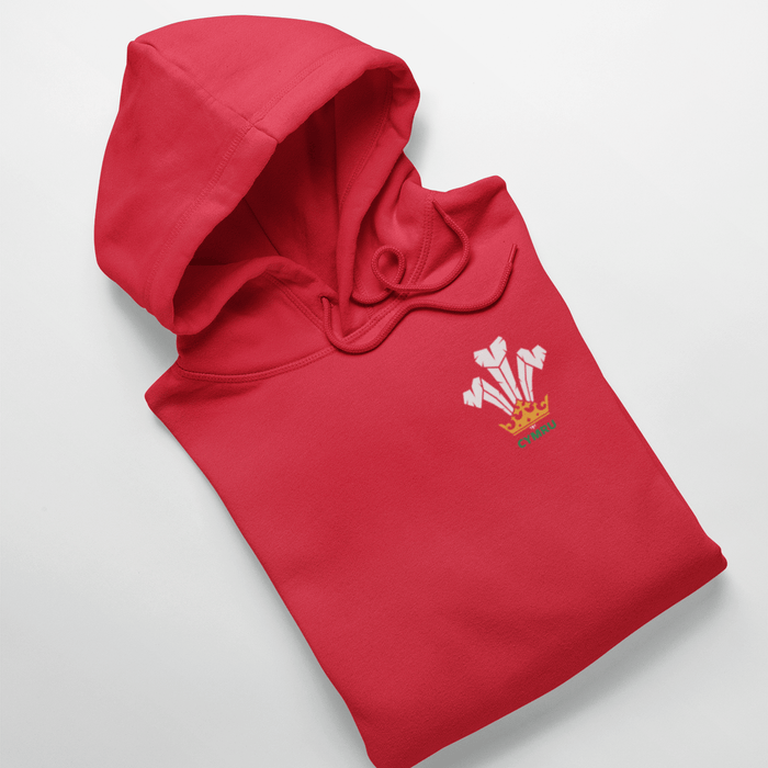 Cymru Welsh Feathers - Modern Logo Hoodie - Giftware Wales