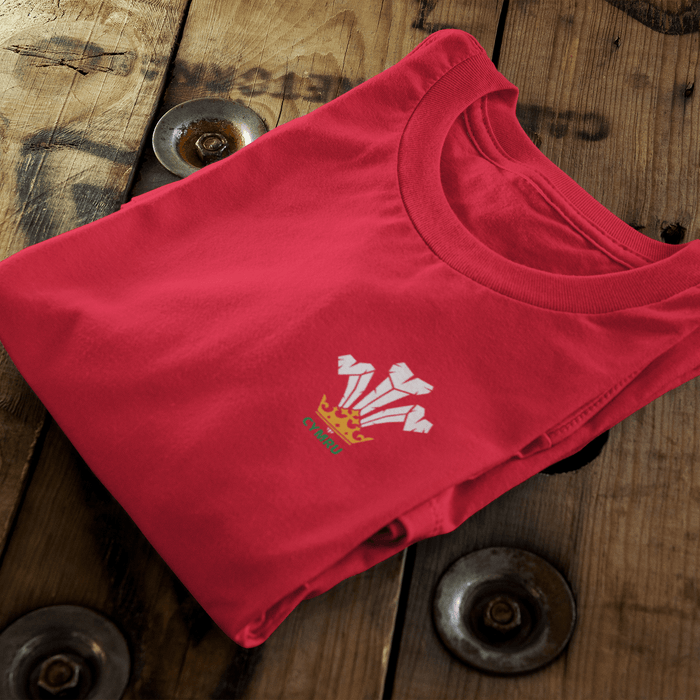 Cymru Welsh Feathers - Rugby T-Shirt - Giftware Wales