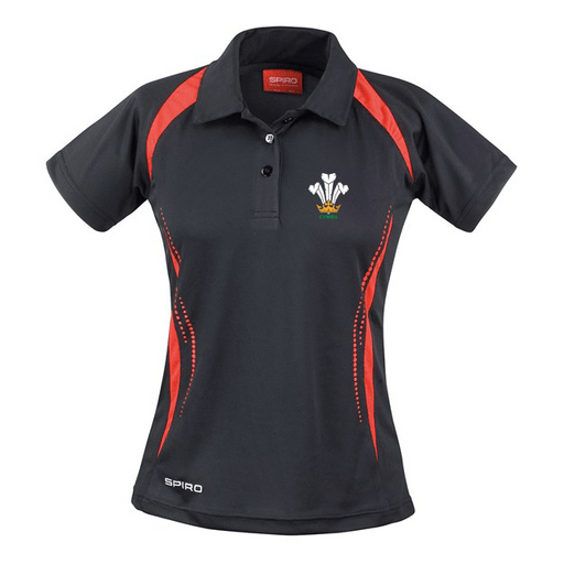 Cymru Welsh Feathers - Women's Cool Polo Shirt - Giftware Wales