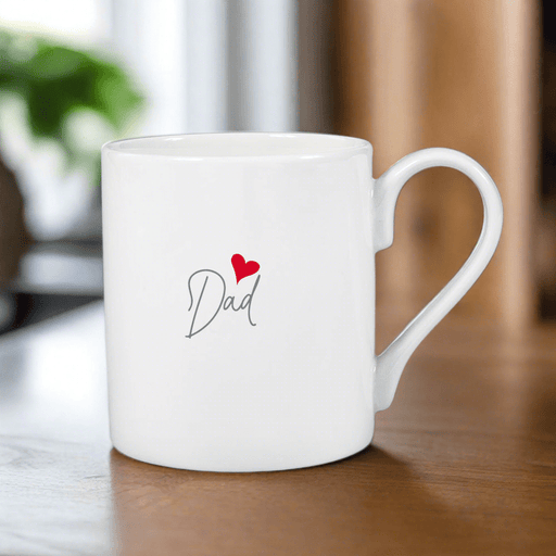 Dad Heart Script Bone China Mug - Giftware Wales