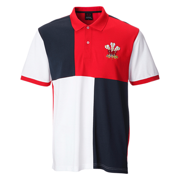 Wales Feathers Dai Harlequin Polo Shirt