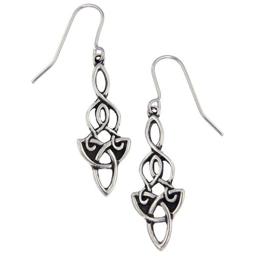 Dragon knot drop earrings - Pewter (PE691) - Giftware Wales