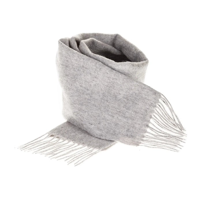 Welsh Woollens 100% Lambswool Scarf Oyster Grey