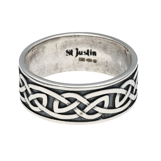 Endless Knot Ring - Broad - Silver (SR912) - Giftware Wales