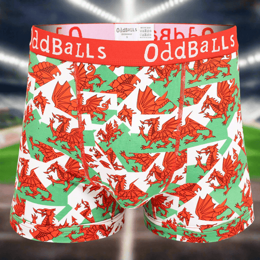 Exclusive Welsh Flag Boxer Shorts by Oddballs® - Giftware Wales