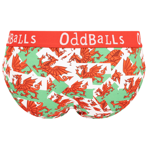 Exclusive Welsh Flag Ladies Briefs - OddBalls® - Giftware Wales