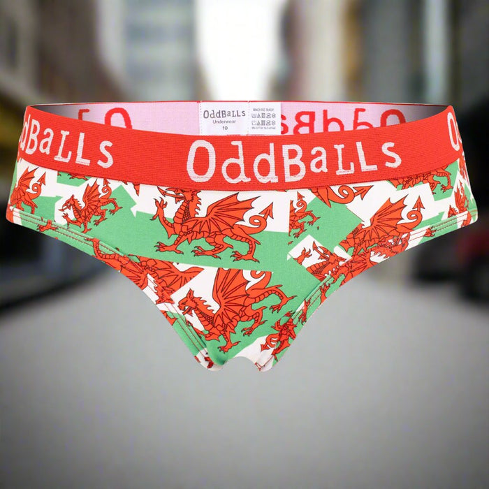 Exclusive Welsh Flag Ladies Briefs - OddBalls® - Giftware Wales