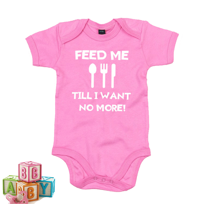 Feed Me Till I Want No More - Welsh Baby Grow - Giftware Wales