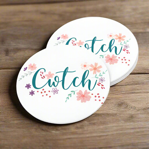 Flower Cwtch Ceramic Coaster Set of 4 - Giftware Wales