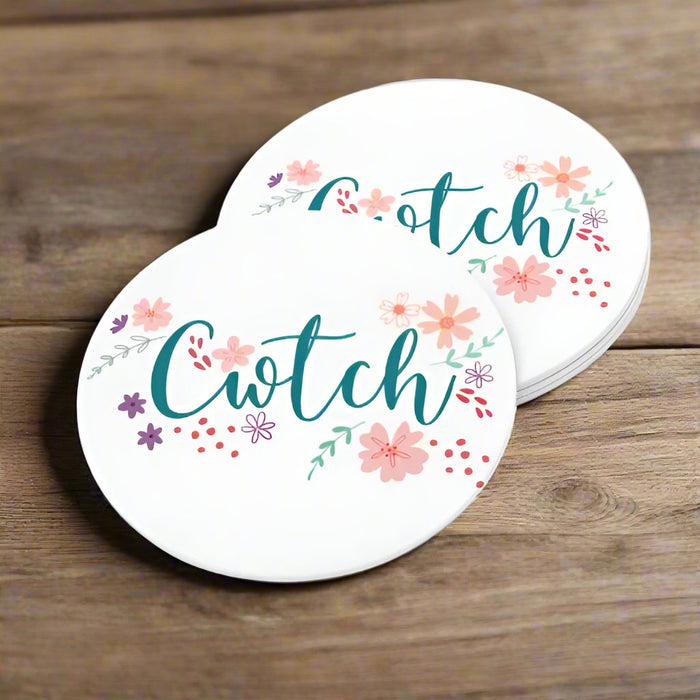 Flower Cwtch Ceramic Coaster Set of 4 - Giftware Wales