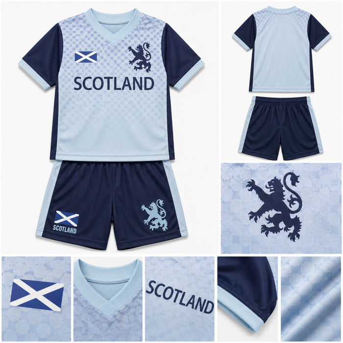 Kids Godfrey Scotland Grey Football Kit