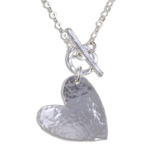 Hammered Heart Silver Pendant By St Justin (Sp486) - Giftware Wales