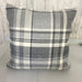 Handmade Check Cwtch Cushion Wool Touch - Lizzie® Grey - Giftware Wales
