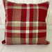 Handmade Check Cwtch Cushion Wool Touch - Lizzie® Red - Giftware Wales