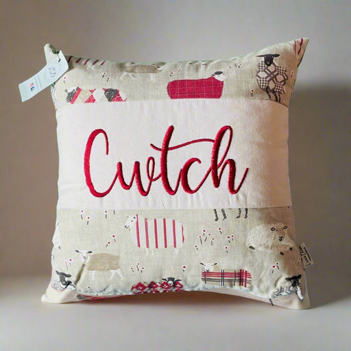 Handmade Sheep Cwtch Cushion - Lizzie® Red - Giftware Wales