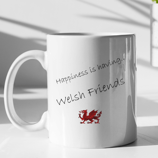 Happiness Is Having Welsh Friends - Large Hug Mug - Giftware Wales