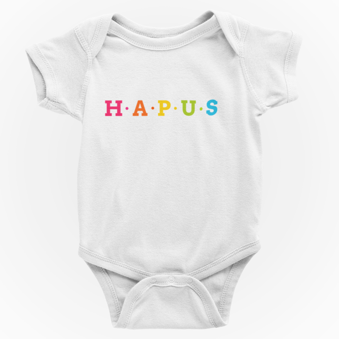 hapus (happy) - Welsh Baby Grow - Giftware Wales