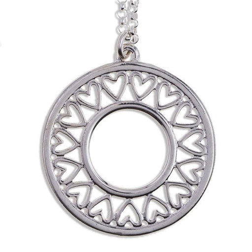 Heart Circle Pendant Silver By St Justin (Sp958) - Giftware Wales