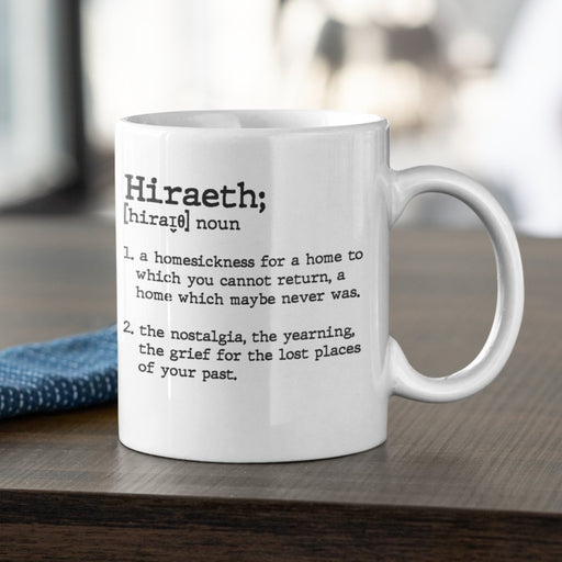 Hiraeth Meaning type face Mug - Giftware Wales