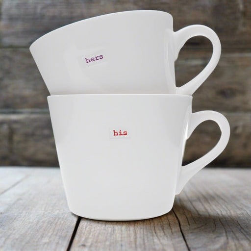 His and Hers Pair of Standard Bucket Mugs - By Keith Brymer Jones (350) - Giftware Wales