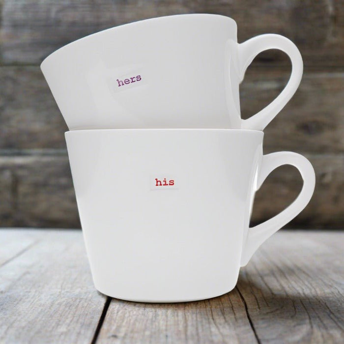 His and Hers Pair of Standard Bucket Mugs - By Keith Brymer Jones (350) - Giftware Wales