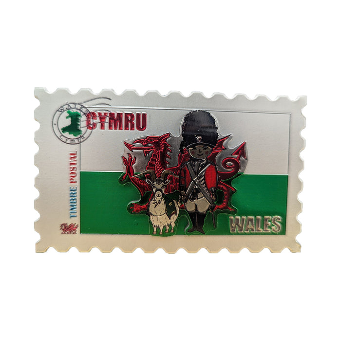 Wales Postal Royal Guard & Goat Flag 3D Foil Magnet