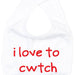 I Love To Cwtch - Welsh Baby Bib (Choice Of 4 Colours) - Giftware Wales