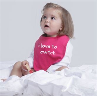 I Love To Cwtch - Welsh Baby Bib (Choice Of 4 Colours) - Giftware Wales