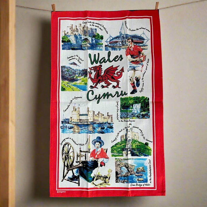 Iconic Locations Wales Tea Towel - Giftware Wales