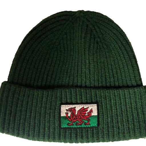 Welsh Flag Beanie Hat (Military Green)