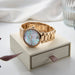 Ladies Classic Mother of Pearl Rose Gold Plated Stainless Steel Watch - Giftware Wales