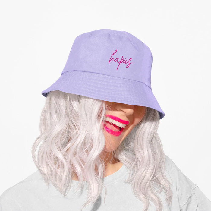 Ladies Hapus (Happy) Reversible Bucket Hat - PRPL - Giftware Wales