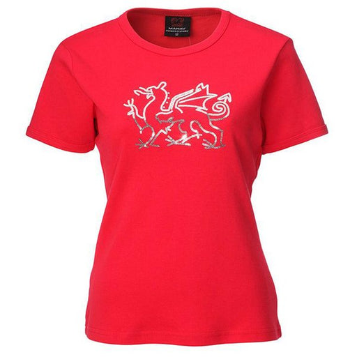 Ladies Welsh Sequin Dragon T-Shirt - Giftware Wales