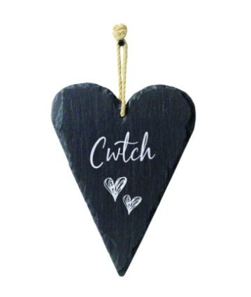 Large Welsh Slate Heart - Cwtch - Giftware Wales