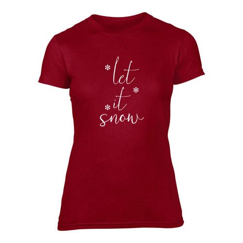 Let It Snow - Women'S Christmas T-Shirt - Giftware Wales