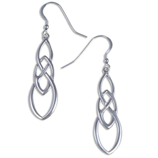 Linked knot Silver Celtic earrings (JSE19) - Giftware Wales