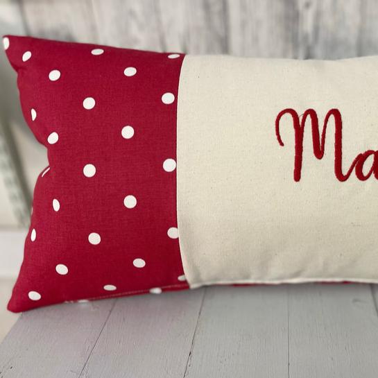 Mamgu Dotty Welsh Cushion - Rectangle - Giftware Wales