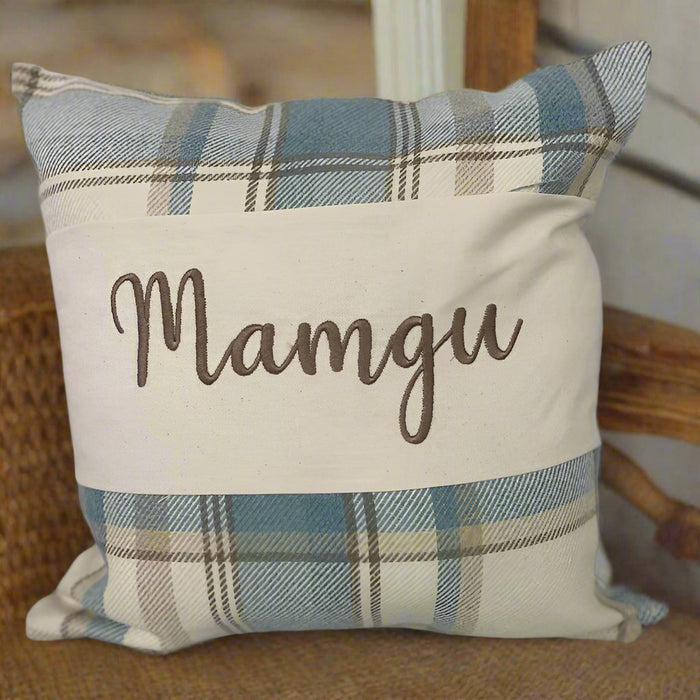 Mamgu Wool Touch Square Welsh Cushion - Giftware Wales