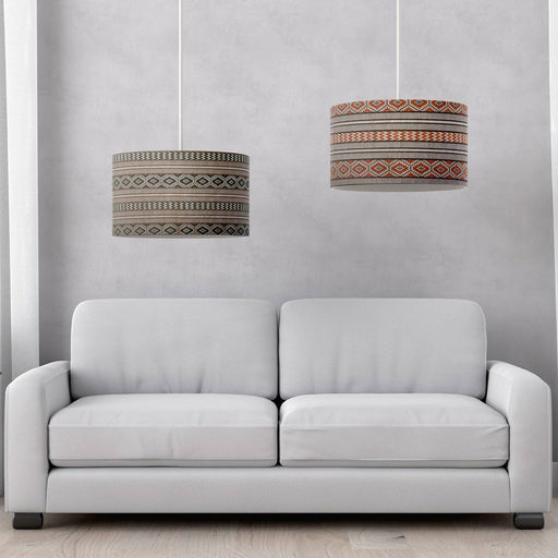 Mayan Geometric and Stripes Aztec Lampshades - Giftware Wales