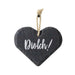 Medium Welsh Slate Heart - Diolch - Giftware Wales