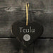 Medium Welsh Slate Heart Hanging Plaque - Teulu - Giftware Wales