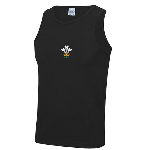 Men's Cool Dry® Gym Vest - Cymru Feathers - Giftware Wales