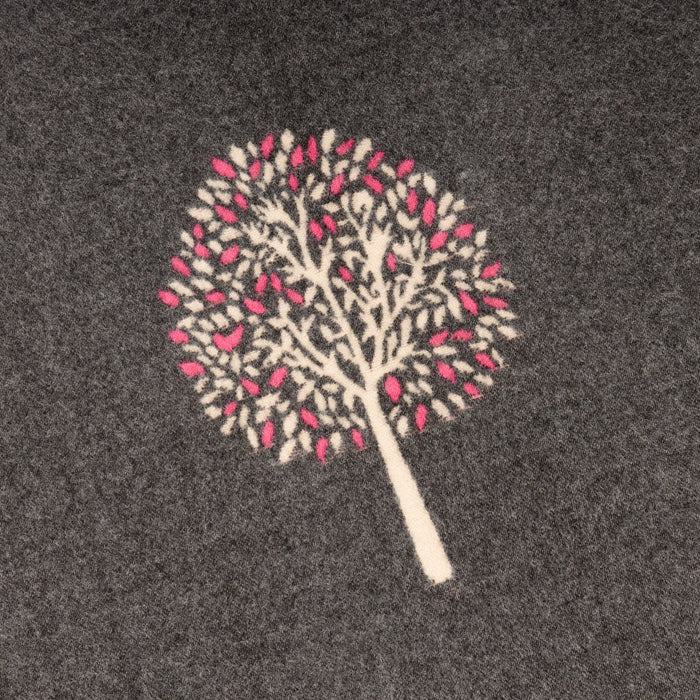 Welsh Woollens Mini Tree Super Soft Stole Grey/Bright Pink