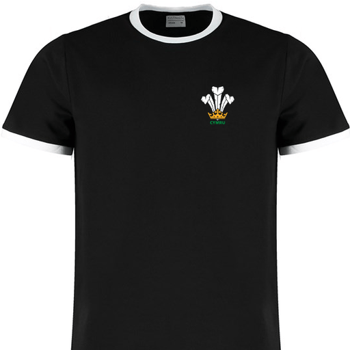 Modern Welsh Feathers - Rugby Ringer T-Shirt - Giftware Wales
