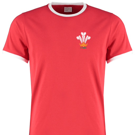 Modern Welsh Feathers - Rugby Ringer T-Shirt - Giftware Wales