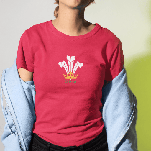 Modern Welsh Feathers - Women's T-Shirt - Giftware Wales